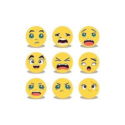 EPS 해외이미지 캐릭터 디자인 행복 감정 얼굴 오렌지 일러스트 미술 웃음 그래픽 세트 노란색 머리 흰색 표현 원형 유머 치아 만화 수집 심볼 그림 복고 심플 코믹 고립 아바타 스타일 벡터 해외202309 해외일러스트 일러캐릭터 도형 컬러 과일 문화예술 표정 신체부위 소화기관 파일형식