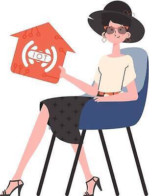 EPS 해외이미지 전신 여자 의자 일러스트 한명 들기 앉기 성인 선글라스 사물인터넷 성인여자한명만 집모양 해외202309 해외일러스트 모양 1 안경 가구 모션 정보기술 사람 여자한명만 성인여자만 파일형식 벡터