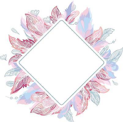 EPS 해외이미지 꽃 잎 일러스트 프레임 사람없음 로맨틱 혼합 깃털 해외일러스트 식물 컨셉 파일형식 벡터