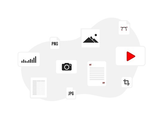 EPS 해외이미지 직업 일러스트 비즈니스 관계 회의 세트 뉴스 심볼 전자 언론 일반 승진 동영상 덩어리 조립 마케팅 분배 벡터 해외202309 해외일러스트 파일형식