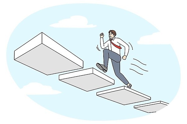 EPS 해외이미지 전신 남자 일러스트 하늘 한명 정장 성인 달리기 블록 성인남자한명만 해외일러스트 1 옷 모션 사람 남자한명만 성인남자만 파일형식 벡터