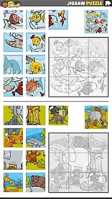 EPS 해외이미지 동물 템플릿 캐릭터 디자인 교육 야생동물 바다 조각 일러스트 곰 코끼리 어류 취미 그래픽 세트 유치원 광선 게임 원숭이 퍼즐 거북이 어플리케이션 만화 기린 그림 다람쥐 정사각형 여우 정리 상어 이구아나 하마 문제집 해결 미어캣 벡터 해외202309 해외일러스트 일러캐릭터 도형 포유류 파충류 놀이 책 수중동물 설치류 파일형식