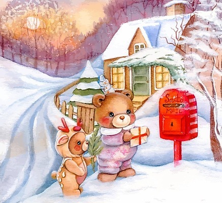 EPS 해외이미지 나무 크리스마스 일러스트 눈사람 산 주택 들기 사람없음 울타리 귀여움 설원 우체통 풀잎 곰캐릭터 루돌프분장 코스프레 홀리데이 해외202309 해외일러스트 식물 기념일 동물캐릭터 컨셉 잎 곰 모션 휴가 눈_날씨 건물 담장 분장 풀_식물 파일형식 벡터