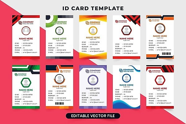 EPS 해외이미지 템플릿 학생 일러스트 회사 비즈니스 명함 문구용품 세트 컬러풀 사무실 신용카드 종업원 직원 레이아웃 신분 폴더 회원 브랜딩 해외202309 해외일러스트 직업 컬러 금융 오브젝트 파일 파일형식 벡터