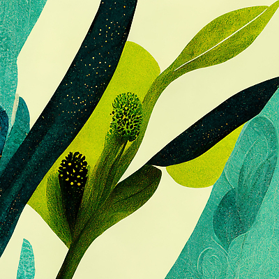 JPG 해외이미지 꽃 백그라운드 일러스트 추상 미술 사람없음 초록색 그림 민트색 해외202309 해외일러스트 식물 컬러 무늬 문화예술 파일형식