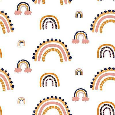 EPS 해외이미지 무지개 패턴 곡선 일러스트 사람없음 주황색 줄무늬 점 구름모양 해외202309 해외일러스트 자연요소 모양 선 컬러 무늬 파일형식 벡터 구름_자연