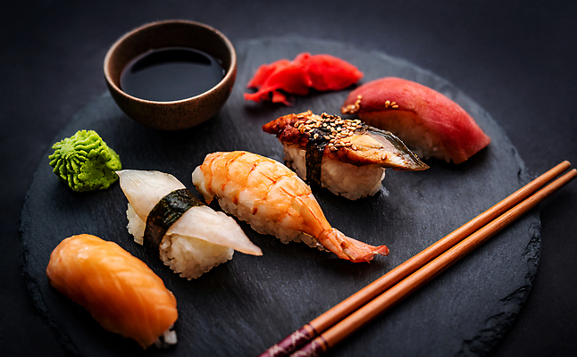 포토 JPG 해외이미지 전통 아시아 음식 젓가락 밥 새우 건강 어류 동양인 사람없음 세트 식당 일본 검은색 식사 저녁식사 초밥 회 신선 해조류 맛 고추냉이 참치 해산물 준비 날것 롤 연어 생강 점심식사 대두 맛있는 해외202309 해외포토 나라 컬러 컨셉 채소 수저 갑각류 인종 상점 수중동물 양념 해양식물 일본음식 파일형식