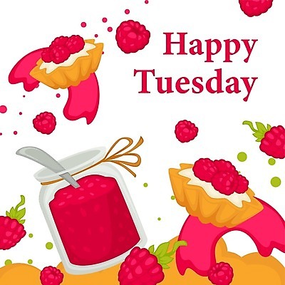 EPS 해외이미지 배너 백그라운드 잎 일러스트 타이포그라피 사람없음 빨간색 숟가락 잼 홍보물 산딸기 마케팅 타르트 해외202309 해외일러스트 식물 문자 빵 컬러 과일 수저 소스_음식 파이_빵 파일형식 벡터