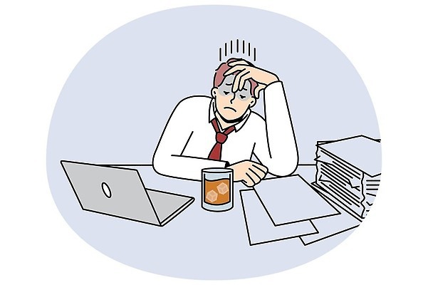 EPS 해외이미지 남자 술잔 일러스트 주류 피곤 한명 정장 상반신 성인 노트북 비즈니스맨 업무과다 서류더미 우울감 울상 손짚기 성인남자한명만 해외202309 해외일러스트 1 옷 감정 음료 컨셉 비즈니스 잔 사람 손짓 전자제품 업무 직장인 문서 남자한명만 성인남자만 파일형식 벡터 더미