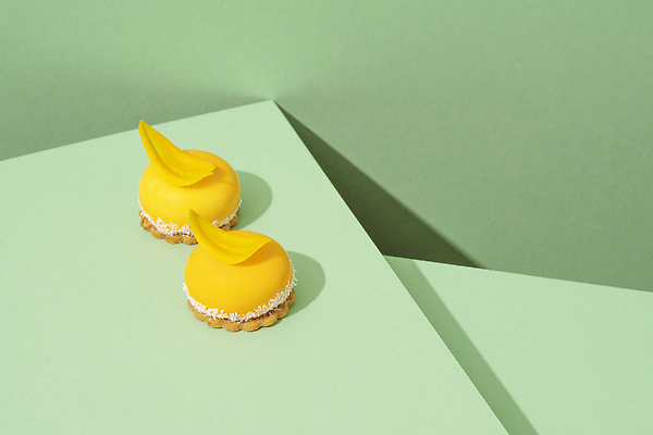 포토 JPG 해외이미지 종이 음식 디저트 쟁반 사람없음 장식 초록색 컬러풀 노란색 케이크 얼음 빵집 흰색 달콤 맛 컵케이크 뿌리기 크림 판지 반투명 핸드메이드 해외202309 해외포토 자연요소 컬러 컨셉 모션 상점 파일형식