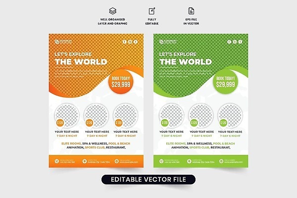 EPS 해외이미지 템플릿 디자인 배너 포스터 여행 일러스트 비즈니스 휴가 여행객 레이아웃 승진 마케팅 해외202309 해외일러스트 사람 파일형식 벡터