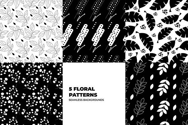 EPS 해외이미지 백그라운드 잎 패턴 일러스트 추상 흑백 사람없음 세트 분위기 기하학 미니멀 해외202309 해외일러스트 식물 컨셉 무늬 촬영기법 파일형식 벡터