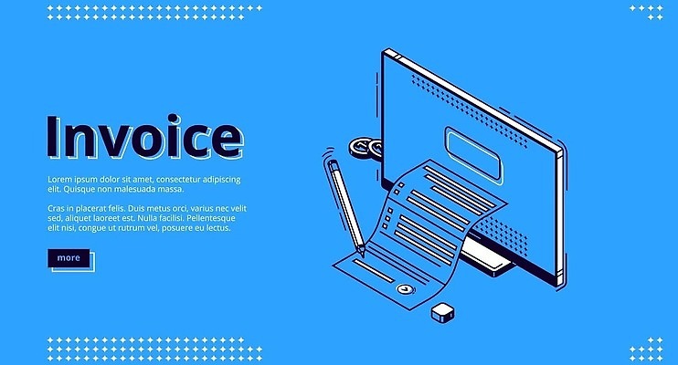 EPS 해외이미지 일러스트 사람없음 파란색 펜 모니터 아이소메트릭 세금 세금계산서 해외202309 해외일러스트 컬러 컴퓨터 필기구 파일형식 벡터