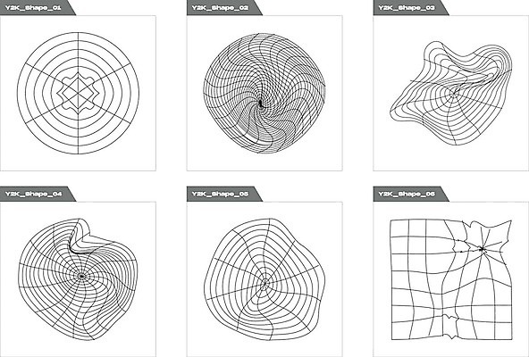 EPS 해외이미지 디자인 곡선 일러스트 추상 사람없음 그래픽 세트 사각형 검은색 원형 라인아트 웨이브 격자 기하학 구김 해외202309 해외일러스트 도형 선 컬러 무늬 모션 파일형식 벡터
