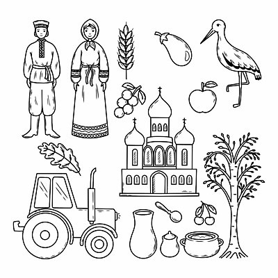 EPS 해외이미지 나무 전통 옷 종교 선 음식 스티커 채소 과일 일러스트 포도 가지 세트 픽토그램 교회 사찰 낙서 사과 스케치 수집 심볼 사인 러시아 윤곽 귀 손그림 트랙터 자작나무 러시아인 벨로루시 엘리먼트 전국 황새 해외202309 해외일러스트 서양인 식물 유럽 종교건축 조류 미술 건물 신체부위 농기계 특수차량 파일형식 벡터