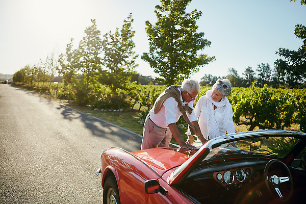 포토 JPG 해외이미지 나무 여자 노년 남자 도로 그림자 상반신 야외 두명 햇빛 노부부 드라이브 오픈카 노인만 해외202309 해외포토 식물 부부 길 교통시설 승용차 사람 성인 태양 운전 성인만 파일형식