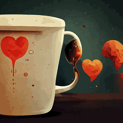 JPG 해외이미지 커피 일러스트 사람없음 카페 하트 빈티지 커피잔 그림 복고 해외202309 해외일러스트 모양 음료 컨셉 잔 상점 파일형식