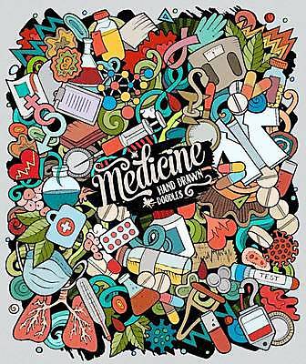 EPS 해외이미지 일러스트 의학 주사기 사람없음 약 의사가운 허파 구급상자 낙서 약병 가득함 플라스크 체중계 서류판 혈액주머니 레터링 해외202309 해외일러스트 의료기기 실험기구 사무용품 의사 의료용품 가운 혈액 호흡기관 병_담는 파일형식 벡터