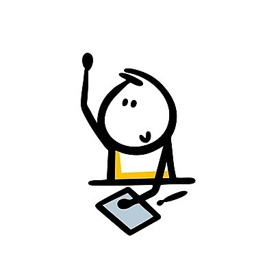 EPS 해외이미지 인물캐릭터 일러스트 한명 사람 손들기 낙서 질문 심플 해외202309 해외일러스트 일러캐릭터 캐릭터 1 모션 파일형식 벡터