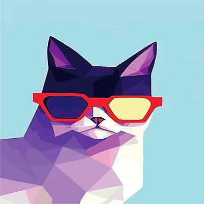 EPS 해외이미지 디자인 일러스트 사람없음 선글라스 고양이 팝아트 해외202309 해외일러스트 안경 포유류 반려동물 그림 파일형식 벡터