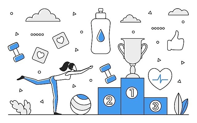 EPS 해외이미지 전신 여자 일러스트 비즈니스 한명 성인 파란색 운동 디지털 정보 업무 스마트 분석 순위 온라인 경영 데이터베이스 인터페이스 성인여자한명만 해외202310 해외일러스트 1 컬러 컨셉 건강 사람 작업 여자한명만 성인여자만 파일형식 벡터