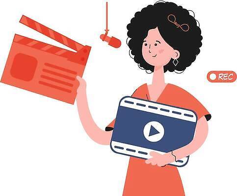 EPS 해외이미지 직업 캐릭터 디자인 배너 여자 산업 포즈 백그라운드 컨셉 일러스트 비즈니스 미술 미소 사람 그래픽 카메라 디지털 장비 흰색 업무 도움 플랫 박수 영화관 필름 영화 흰배경 슛 장면 동영상 책임자 고립 석판 추 해외202309 해외일러스트 일러캐릭터 컬러 문화예술 표정 손짓 전자제품 작업 극장 파일형식 벡터 모션