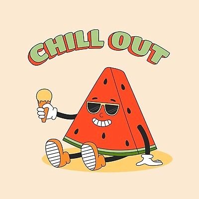 EPS 해외이미지 영어 일러스트 아이스크림 수박 들기 앉기 타이포그라피 사람없음 선글라스 복고 키치 Y2K 해외202309 해외일러스트 문자 안경 컨셉 과일 모션 디저트 파일형식 벡터