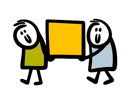 EPS 해외이미지 인물캐릭터 일러스트 들기 사람 두명 상자 사각형 낙서 심플 해외202309 해외일러스트 일러캐릭터 도형 캐릭터 모션 파일형식 벡터