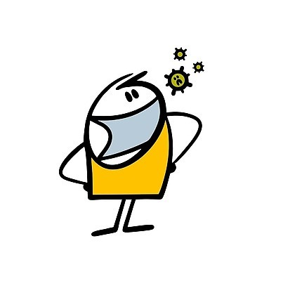 EPS 해외이미지 인물캐릭터 일러스트 마스크 한명 사람 바이러스 낙서 심플 해외202309 해외일러스트 일러캐릭터 캐릭터 1 파일형식 벡터