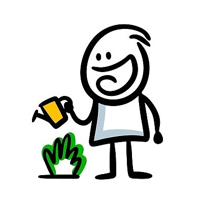 EPS 해외이미지 인물캐릭터 일러스트 한명 들기 사람 물뿌리개 잡초 낙서 심플 해외202309 해외일러스트 일러캐릭터 식물 캐릭터 1 모션 파일형식 벡터