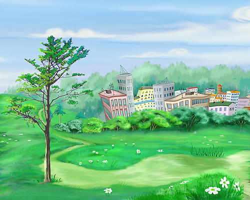 포토 JPG 해외이미지 나무 디자인 도로 길 여행 백그라운드 일러스트 자연 하늘 동화 휴가 사람없음 야외 초록색 마을 시골 도시 만화 스케치 그림 타운 교외 해외202309 해외일러스트 식물 컬러 교통시설 미술 생태계 파일형식