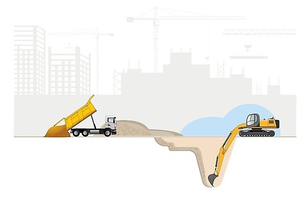 EPS 해외이미지 디자인 산업 모래 일러스트 비즈니스 추상 화살 세트 태양 기계 흙 장비 업무 굴착기 삽 발굴 양동이 심볼 위치 짐차 무거움 깊이 땅파기 로딩 벡터 해외202309 해외일러스트 자연요소 무늬 자동차 작업 중장비 무게 파일형식