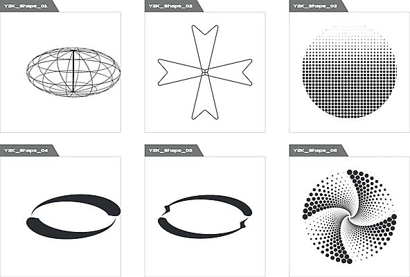 EPS 해외이미지 디자인 일러스트 추상 사람없음 그래픽 세트 검은색 원형 라인아트 입체 기하학 타원형 해외202309 해외일러스트 도형 선 컬러 무늬 파일형식 벡터