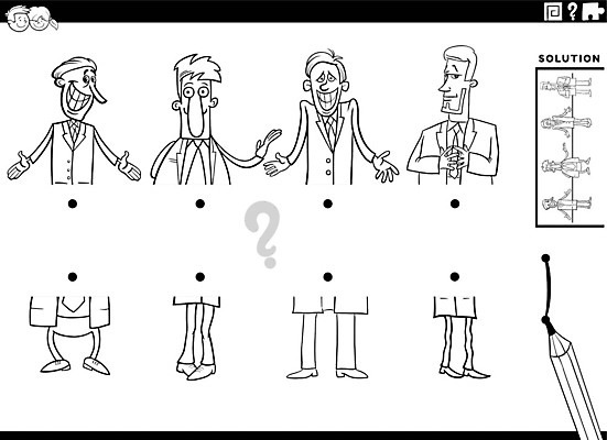 EPS 해외이미지 디자인 교육 남자 일러스트 부분 사람 경기 취미 그래픽 책 검은색 유치원 게임 흰색 비즈니스맨 퍼즐 수수께끼 어플리케이션 연결 만화 그림 페이지 문제집 해결 색칠공부 벡터 정확 해외202309 해외일러스트 스포츠 컬러 컨셉 비즈니스 놀이 학습 직장인 색칠 파일형식