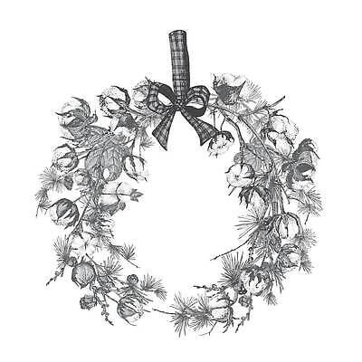 EPS 해외이미지 리본 크리스마스 겨울 일러스트 프레임 사람없음 장식 풀잎 목화솜 해외202309 해외일러스트 계절 기념일 잎 풀_식물 솜 파일형식 벡터