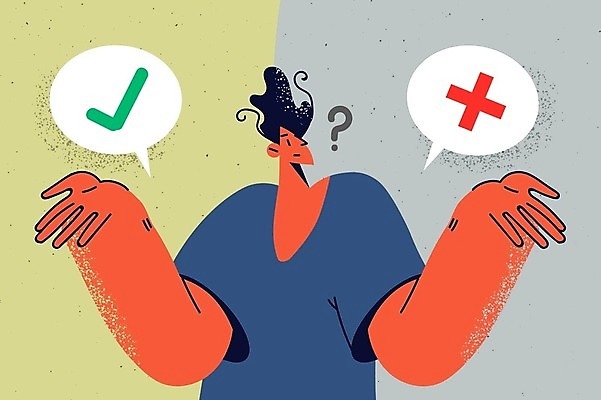 EPS 해외이미지 라이프스타일 남자 말풍선 일러스트 한명 손짓 상반신 성인 선택 고민 호기심 혼란 성인남자한명만 해외202309 해외일러스트 1 감정 컨셉 모션 사람 생활 남자한명만 성인남자만 파일형식 벡터