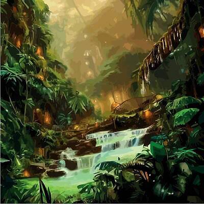 EPS 해외이미지 백그라운드 잎 일러스트 자연 사람없음 초록색 열대우림 해외202309 해외일러스트 식물 컬러 숲 생태계 파일형식 벡터