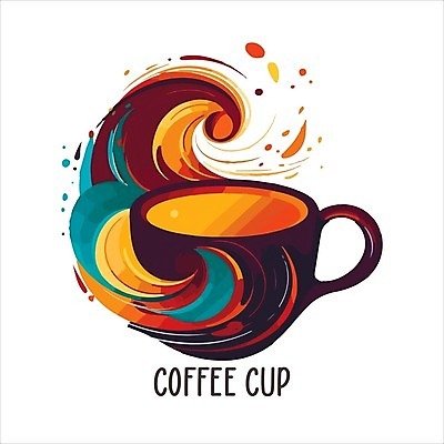 EPS 해외이미지 커피 일러스트 사람없음 커피잔 심볼 해외202309 해외일러스트 음료 잔 파일형식 벡터