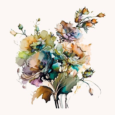 EPS 해외이미지 꽃 부케 일러스트 사람없음 번짐 해외202309 해외일러스트 식물 꽃다발 파일형식 벡터 효과