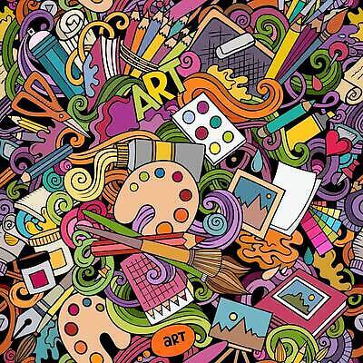 EPS 해외이미지 백그라운드 패턴 일러스트 색연필 미술 사람없음 만년필 물감 붓 팔레트 낙서 가득함 캔버스 스프레이 보드마카 해외일러스트 컬러칩 무늬 문화예술 학용품 펜 미술도구 파일형식 벡터