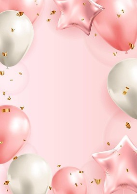 EPS 해외이미지 별 분홍색 백그라운드 일러스트 프레임 이벤트 사람없음 파티 축하 생일 화려 초대 꽃가루 풍선 카피스페이스 해외202309 해외일러스트 자연요소 기념일 컬러 컨셉 공백 가루 파일형식 벡터