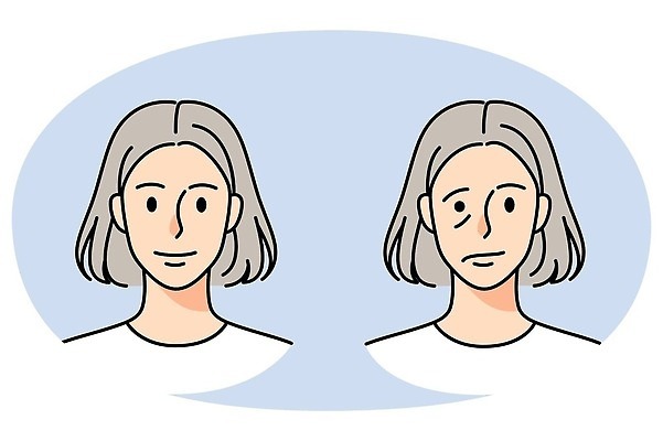 EPS 해외이미지 라이프스타일 여자 노년 할머니 일러스트 상반신 두명 기쁨 주름 변화 성형수술 여자만 해외일러스트 감정 컨셉 사람 성인 생활 수술 파일형식 벡터