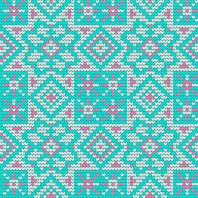 EPS 해외이미지 디자인 하늘색 겨울 패턴 일러스트 눈꽃 사람없음 뜨개질 해외202309 해외일러스트 계절 무늬 눈_날씨 취미 파란색 파일형식 벡터