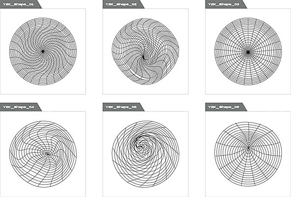 EPS 해외이미지 디자인 곡선 일러스트 추상 사람없음 그래픽 세트 검은색 원형 라인아트 웨이브 격자 기하학 해외202309 해외일러스트 도형 선 컬러 무늬 파일형식 벡터