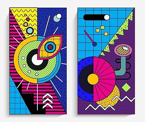 EPS 해외이미지 디자인 배너 포스터 패턴 일러스트 추상 사람없음 그래픽 컬러풀 화려 기하학 멤피스디자인 해외202309 해외일러스트 컬러 컨셉 무늬 파일형식 벡터