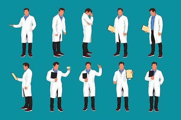 EPS 해외이미지 직업 디자인 남자 행복 포즈 백그라운드 유니폼 일러스트 청진기 노동자 건강 병원 사람 성인 세트 약 교수 환자 의사 코트 흰색 긴급 도움 수집 직원 치과의사 외과 고립 돌봄 벡터 해외202309 해외일러스트 옷 감정 컬러 컨셉 의학 의료기기 모션 교사 외투 의료진 파일형식