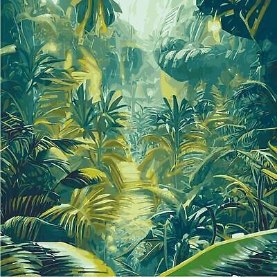 EPS 해외이미지 백그라운드 잎 일러스트 자연 사람없음 초록색 열대우림 해외202309 해외일러스트 식물 컬러 숲 생태계 파일형식 벡터