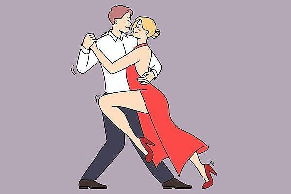 EPS 해외이미지 여자 남자 일러스트 성인 두명 춤 커플댄스 성인만 해외202309 해외일러스트 문화예술 사람 파일형식 벡터