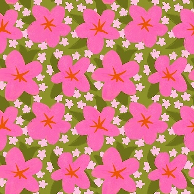 JPG 해외이미지 분홍색 꽃무늬 패턴 사람없음 빈티지 질감 복고 해외일러스트 꽃 컬러 컨셉 무늬 파일형식