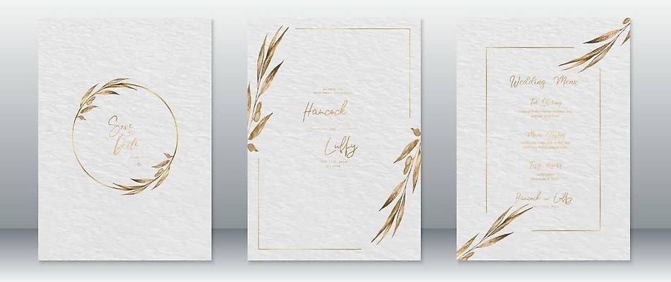 EPS 해외이미지 종이 잎 카드템플릿 일러스트 사각프레임 사람없음 세트 금색 고급 질감 청첩장 엽서 원형프레임 목업 해외202309 해외일러스트 식물 템플릿 컬러 컨셉 카드_감사 프레임 사각형 원형 편지 파일형식 벡터